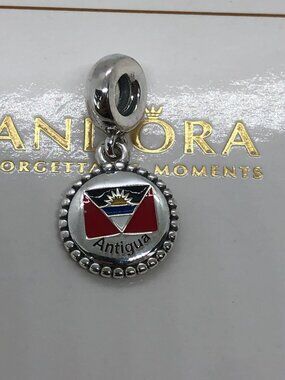 ✨🔥Pandora Antigua Flag Charm S925 Silver with box